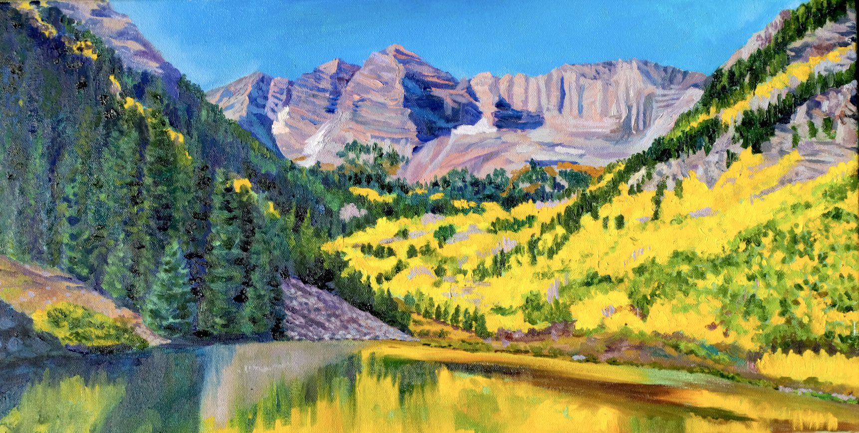 Mountain landscape with vibrant autumn colors