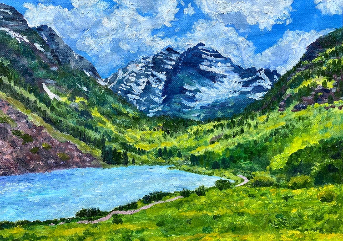 Scenic view of mountains and sky